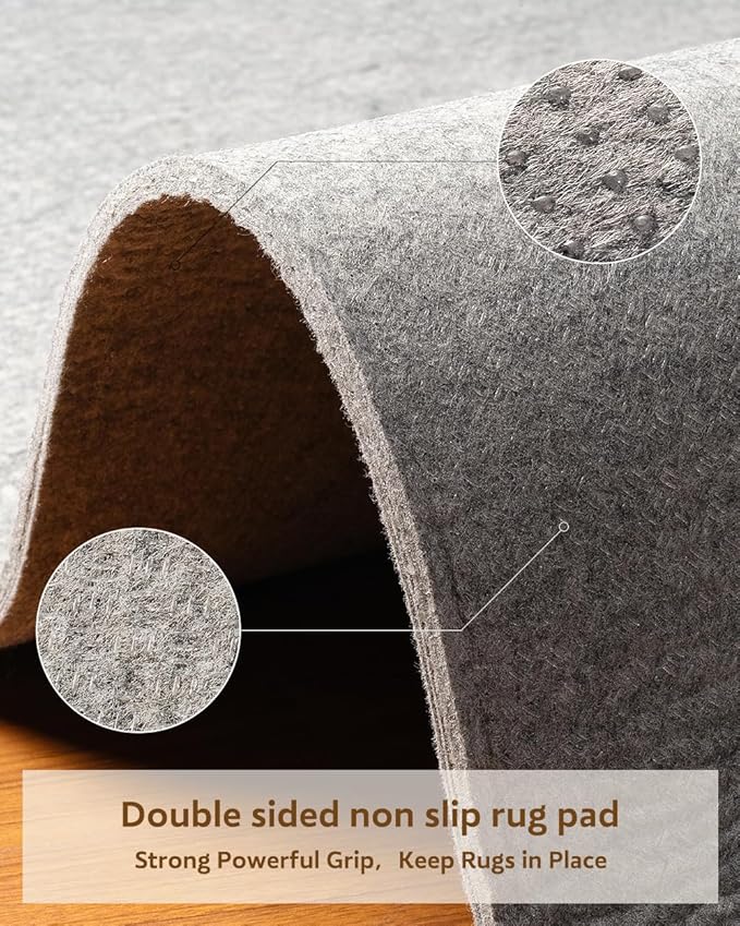 Resare Non Slip Rug Pad Gripper Extra Thick Dual Surface Felt Under Rug for Area Rugs and Hardwood Floors,Super Cushioned Non Skid Carpet Padding - 2x4 Feet 1/4" Double-Sided Non Slip