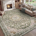 PADOOR 5X7 Area Rug,Rugs for Living Room,Soft Olive Rugs for Bedroom,Machine Washable Rug Non Slip Carpet for Dining Room Living Room Bedside Office
