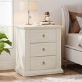 Tribesigns 3-Drawer Nightstand, Modern Bedside Table with Storage Drawers, Wood Night Stand Side End Table for Bedroom, Beige
