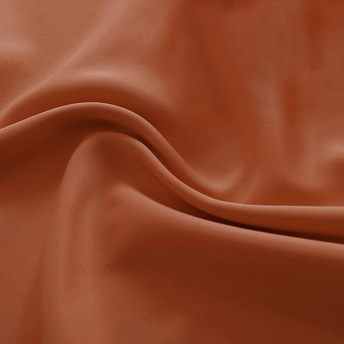 DONREN Long Blackout Curtains for Bedroom,Length Thermal Insulated Energy Saving Curtain for Large Window Door (Burnt Orange 52" x 96", 2 Panels)