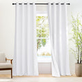 NICETOWN 100% Blackout White Curtains 96 inches Long 2 Panels, Grommet Full Blackout Window Treatments Thermal Drapes for Bedroom/Living Room，W46 x L96