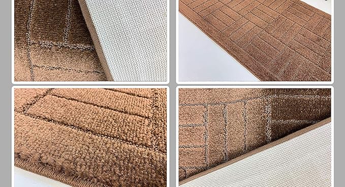 Custom Length Hallway Runner Rug,Slip Resistant,Bricks Brown, 26 Inch X 28 feet, Sold and Priced Per Foot