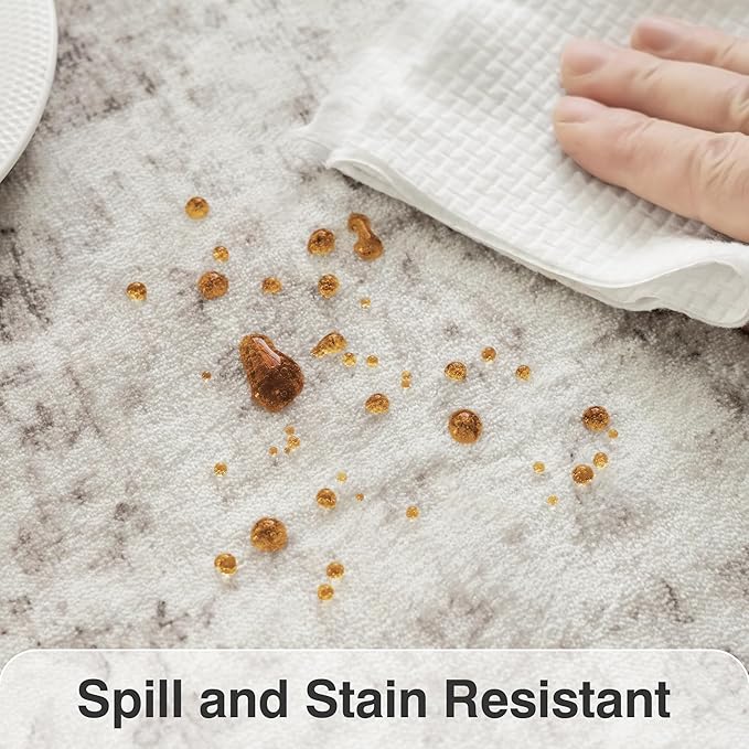 FMFUNCTEX Entryway Rug 2x3 Washable Beige Vintage Distressed Door Mat Non Slip Low Pile Indoor Carpet Soft Retro Floral Small Throw Area Rugs for Entry Way Entrance Bedroom Kitchen Bathroom Laundry