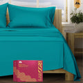 Mayfair Linen 100% Egyptian Cotton Sheets King Size - Luxury 1200 High Thread Count Egyptian Cotton King Size Sheets Set (4 PC, Teal), Silky Soft, Cooling, 17" Deep Pocket Sateen Weave Hotel Bedding