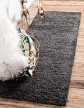 Unique Loom Solid Shag Collection Area Rug (2' 7" x 10' Runner, Graphite Gray)