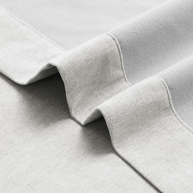 Macochico 120" Wx84 L 100% Blackout Chenille Curtains for Sliding Door Living Room Bedroom, Luxury Drapery for Hotel Home Theater, White Thermal Window Treatments with Tieback, Grommet, 1 Panel