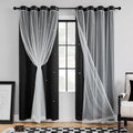 XiDi Curtains for Bedroom Decor, Rainbow Black 52/90/1