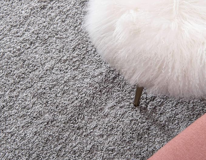 Unique Loom Solid Shag Collection Area Rug (3' 3" x 5' 3" Rectangle, Cloud Gray)