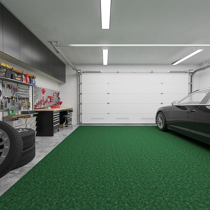 Ottomanson 6'6" x 26' Hallway Runner with Scraper Pile - Extra Durable Non-Slip Rug Mat for Indoor & Outdoor Use - Ideal for Kitchen, Entryway & Garage - High-Traffic Carpet, Green