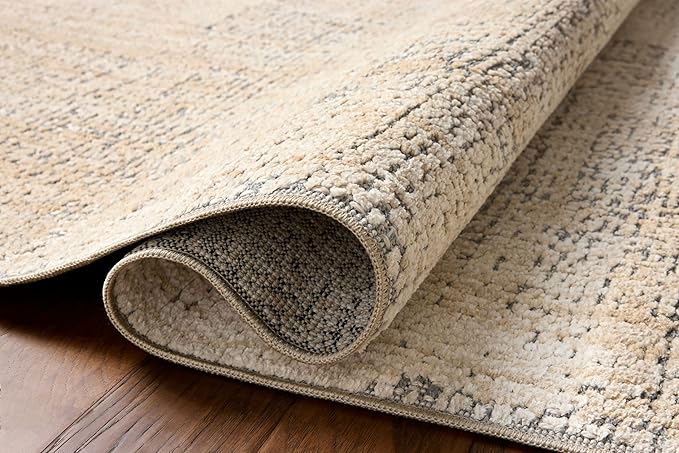 Loloi Amber Lewis Bexley Collection BEX-03 Natural/Slate 2'-7" x 4' Accent Rug Neutral, Textured, Living, Bedroom, Dining, Carpet