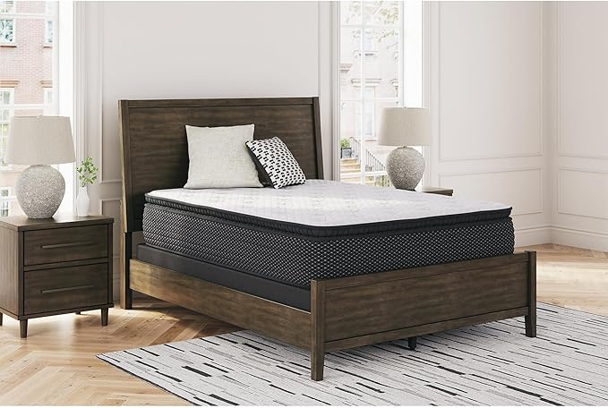 Signature Design by Ashley Limited Edition Pillow Top 13 " Pillow Top Hybrid Mattress with Gel Memory Foam and Edge Support for Cool Sleep and Pressure Relief, Full, Fiberglass Free, Mattress In A Box