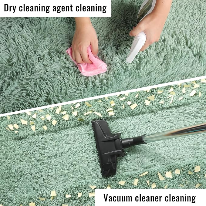 PAGISOFE Machine Washable Sage Green Rugs for Living Room, 5x7 Ft Shaggy Rug Plush Fuzzy Carpet for Bedroom,Green Kids Rug Home Decor Aesthetic,Non-Slip Floor Rugs for Nursery Decor Girl Boys Playroom