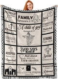 Bible Verse Christian Gift Blanket 30"x40", Inspirational Faith Throw for Believers, I Am a Child of God Blanket,Baptism Spiritual Gifts for Catholic Men Women