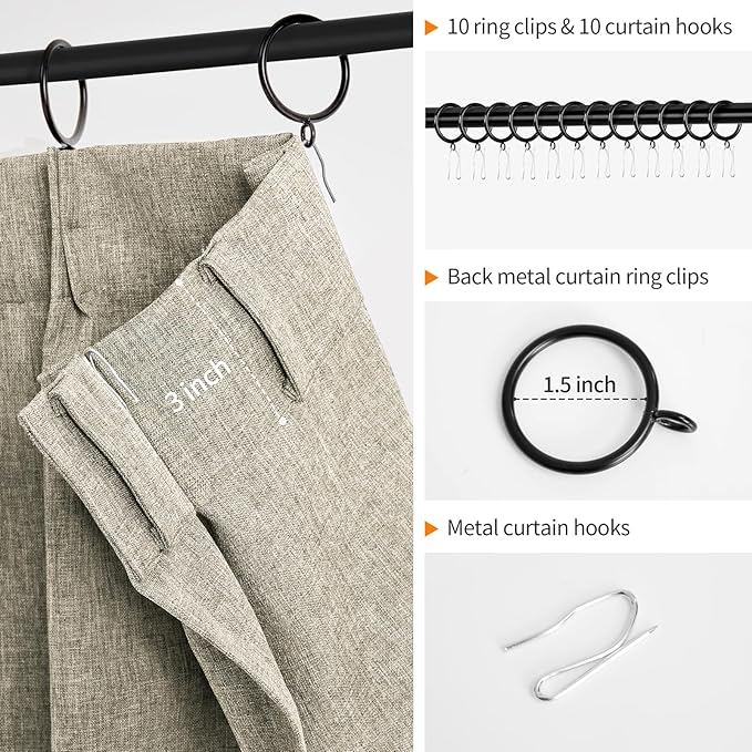 WdFour 30x30 Inch Pinch Pleated Blackout Cafe Curtains - Pack of 2, 100% Light Blocking Back Tab Drapes for Half Windows, Kitchen & Bathroom Short Curtains in Hemp Gray