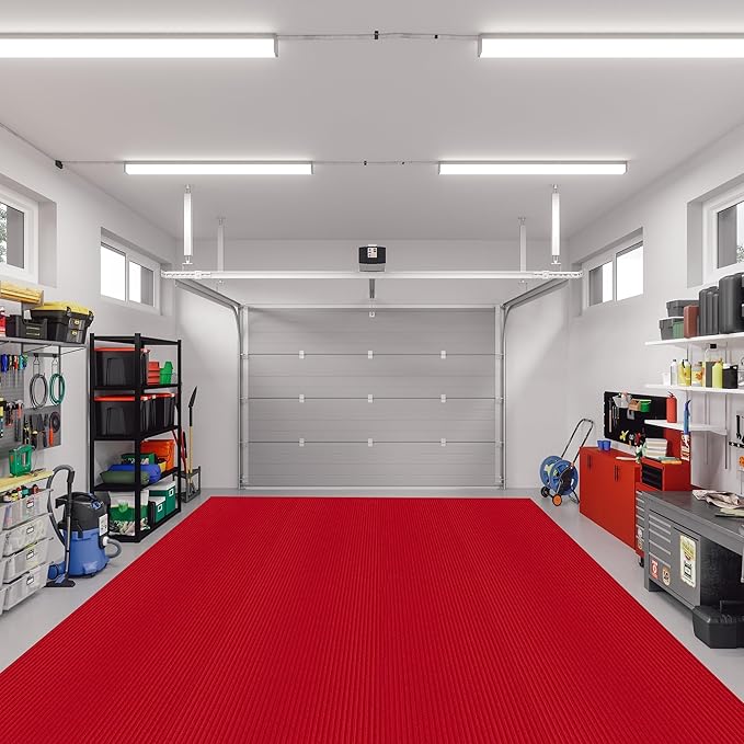 Ottomanson 6'6" x 35' Hallway Runner with Scraper Pile Extra Durable Non-Slip Rug Mat for Indoor & Outdoor Use - Ideal for Kitchen, Entryway, Patio & Garage - High-Traffic Carpet, Red