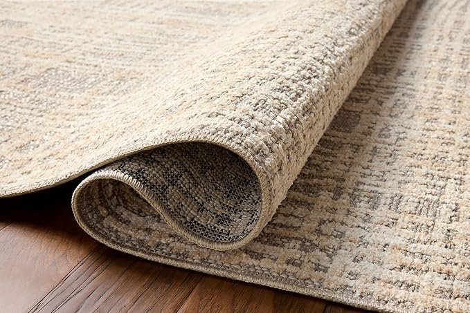 Loloi Amber Lewis Bexley Collection BEX-07 Natural/Dove 6'-6" x 9'-3" Area Rug Neutral, Textured, Living, Bedroom, Dining, Carpet