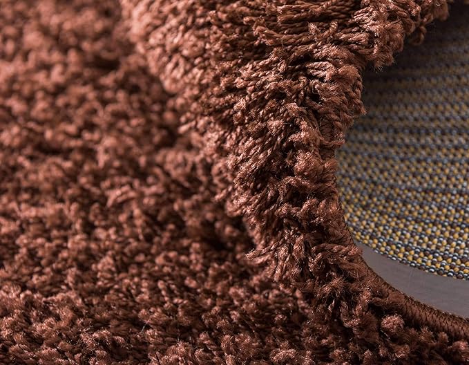 Unique Loom Solid Shag Collection Area Rug (3' 3" x 5' 3" Rectangle, Chocolate Brown)