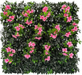 Sumery Expandable Fence Privacy Screen for Balcony Patio Outdoor,Decorative Faux Ivy Fencing Panel,Artificial Hedges (Single Sided Leaves) (4, Branches -Pink Fowers)