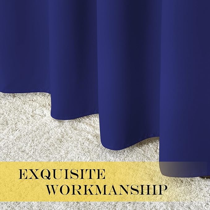 NICETOWN Navy Blue Blackout Curtains 84 inch Length, Grommet Top Room Darkening Drapes for Bedroom Living Room, Light Blocking Window Covering for Privacy (W66 x L84 Inch, 1 Panel)