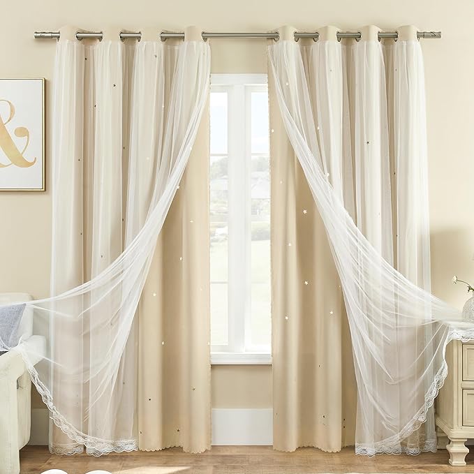 XiDi Curtains for Bedroom Decor Beige34/54/1