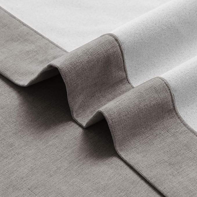 Macochico Extra Wide 100% Blackout Chenille Curtains 100" Wx96 L Thermal Drapes for Sliding Door Living Room Bedroom Auditorium Hotel Stone Grey Curtains Grommet Top with Tieback Classic 1 Panel