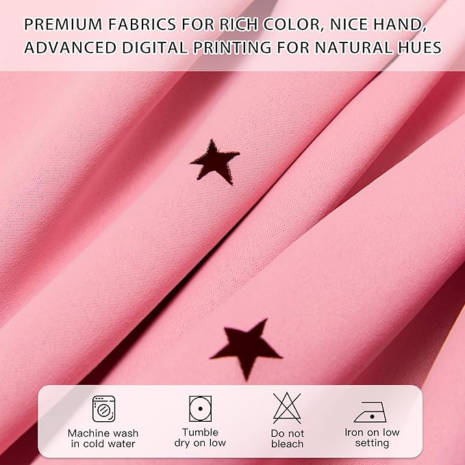 XiDi Pink Curtains for Bedroom, Girls Room Blackout Curtains, Kids Room Darkening Curtains, Hot Pink Decor, 1 Panel