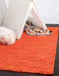 Unique Loom Solid Shag Collection Area Rug (7' 10" x 10' Rectangle, Tiger Orange)