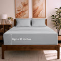 Mellanni King Sheet Set - 6-Piece Iconic Collection Bedding, (Including 4 Pillowcases), 21-Inch Extra Deep Pocket, Easy Care, Ultra Soft, Cooling Sheets, Brushed Microfiber - Light Gray