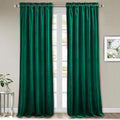 StangH Velvet Curtains Emerald Green 108 inches - Luxury Home Decor Blackout Insulated Velvet Curtain Panels Extra Long Wall Backdrops for Living Room Sliding Glass Door, W52 x L108-inch, 2 Pieces
