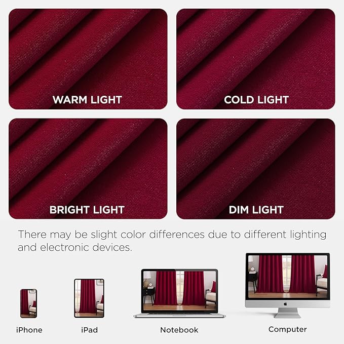 Joydeco Red 100% Blackout Curtains 72 Inch 2 Panels, Luxury Thermal Red Velvet Curtains for Bedroom Living Room, Soundproof Blackout Window Drapes, Rod Pocket & Back Tab (52W x 72L)