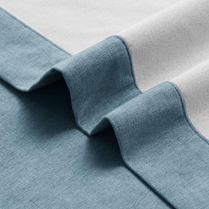 Macochico 100% Blackout Chenille Curtains Thermal Insulated Noise Reducing Velvet Draperies for Living Room Bedroom Hotel Teal Blue Blackout Curtains Grommet Top with Tieback 84" Wx84 L 1 Panel