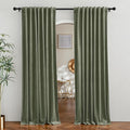 RYB Home Velvet Blackout Curtains for Bedroom - Super Soft Room Darkening Curtains Thermal Insulated Drapes Heat Block Window Panels for Living Room, Wide 62 x Long 84, Sage Green, 2 Panels
