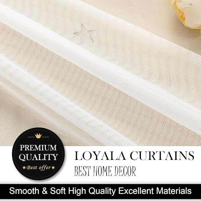 Star Blackout Curtains for Bedroom - Cream & Ivory, 108 Inch Long 2 Panel Set, 52 x 108 Inch
