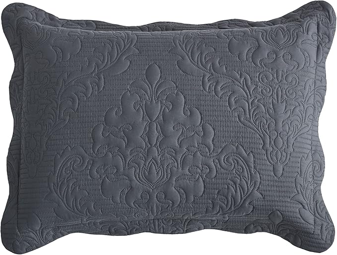 CHIXIN Microfiber Standard Pillow Shams Set of 2 - Decorative Pillow Covers - Dark Grey - Size (20" x 26")