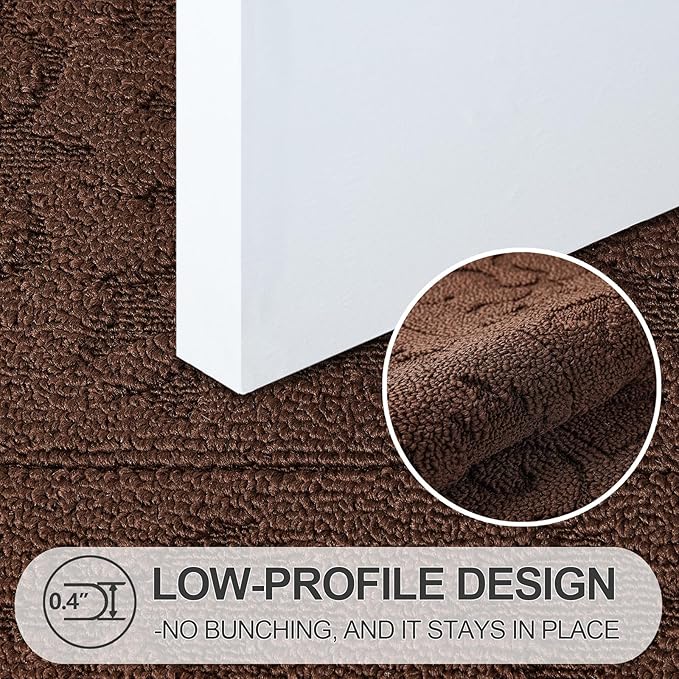 FONEYI Indoor Door Mat, Front Back Door Mat 36" x 59" Non-Slip Rubber Backing Door Rug, Machine Washable Entry Rug, Low Profile Absorbent Dirt Trapper Doormat Inside Floor Mats for Entryway, Coffee