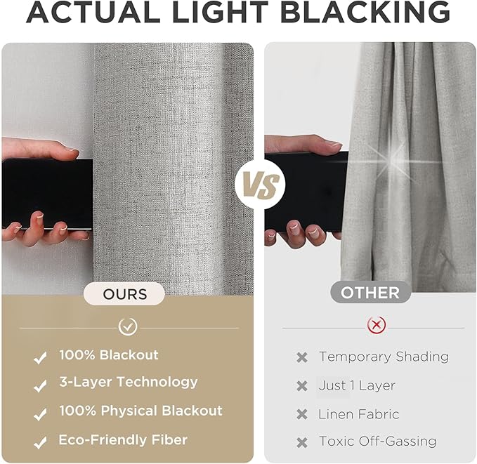 Joydeco Blackout Room Divider Curtains, Extra Wide Sliding Door Drapes Living Room Curtains, Greyish White 1 Panel 100W x 108L Inch Patio Door Drapes for Room Privacy