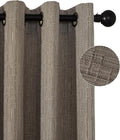 Jacquard Linen Curtains 63 inch Length 2 Panels Thick Faux Linen Blended Window Drapes Burlap Textured Curtains with Grommet for Living Room Bedroom Farmhouse (42x63 Dark Coffee) Natural