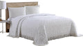 Beatrice Home Fashions Medallion Chenille Bedspread, Twin, White