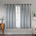 Amazon Basics Jacquard 2-Piece 100% Blackout Curtains, Living Room and Bedroom Drapes, Thermal Insulated Window Treatment, 52"x63", Light Grey