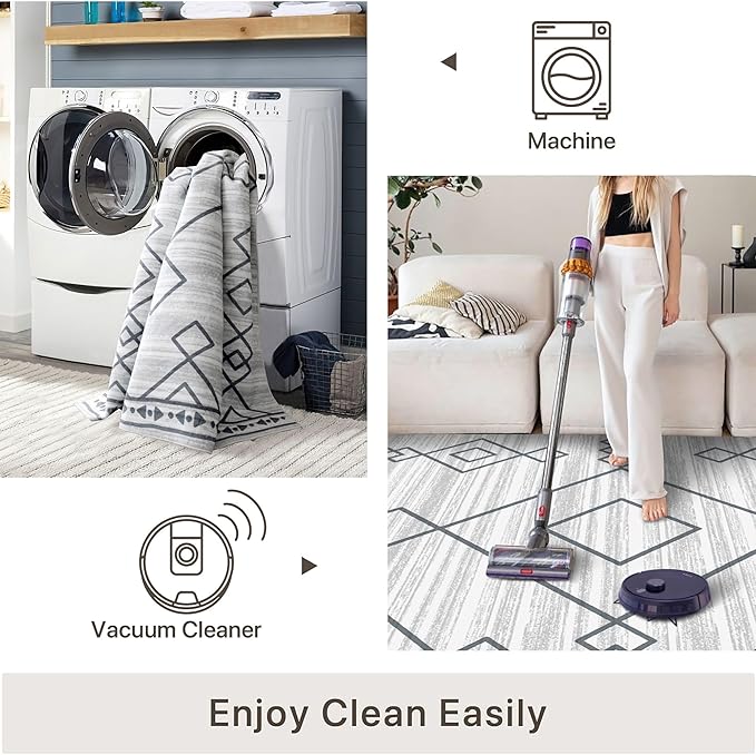 Runner Rug 2'x8' Western Washable Non-Slip Runners for Hallways Kitchen Entryway Laundry Room Modern Carpet Hallway Runner Checkered