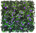 Sumery Expandable Fence Privacy Screen for Balcony Patio Outdoor,Decorative Faux Ivy Fencing Panel,Artificial Hedges (Single Sided Leaves) (4, Branches -Purple Fowers)