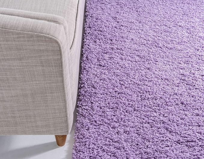 Unique Loom Solid Shag Collection Area Rug (3' 3" x 5' 3" Rectangle, Lilac)