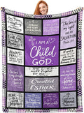 Christian Blanket Gift for Women, Inspirational Throw Blanket for Couch, Soft Lightweight Flannel Blanket, 40"x 50" Thoughts and Prayers Blankets for Bedroom Sofa Living Room Decoration