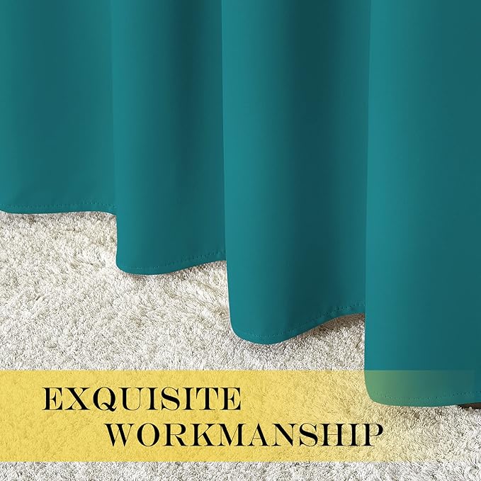 NICETOWN Blackout Patio Curtains 100 x 144 Inches Long for Sliding Door Extral Wide Blackout Curtain Panels Thermal Insulated Room Divider - Grommet Top, 100" W x 144" L, 1 Panel, Peacock Teal