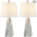 JONATHAN Y JYL1037A-SET2 Owen 20.5" Resin LED Table Lamp Contemporary, Office, Living Room, Family Room, Dining Room, Bedroom, Hallway, Foyer, White Marble Finish (Set of 2)