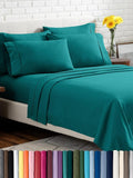 Bare Home Hotel Luxury King Sheet Set, Extra Soft - 6 Piece Set - Deep Pockets - Easy Fit - Cooling & Breathable - Wrinkle, Fade, Stain Resistant - Includes 4 Pillowcases (King, Emerald)