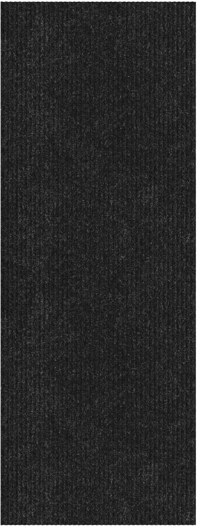 Ottomanson 3'11" x 4' Mud Mat Entryway Rug Scraper Doormat - Non-Slip, Dirt Trapping for Indoor & Outdoor Use - Perfect for Kitchen, Garage, Patio & High-Traffic Areas, Black