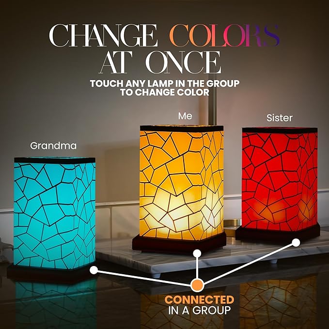 Friendship Lamp® by Filimin Classic - Best Friend Lamps Wi-Fi Touch Lamp LED Light for Long-Distance, Connection, Relationship, Friendship, Gifts, Love, 200+ Colors, App Setup - Set of 3