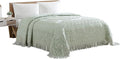 Beatrice Home Fashions Medallion Chenille Bedspread, King, Sage