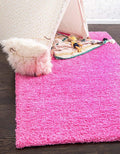 Unique Loom Solid Shag Collection Area Rug (4' 1" x 6' 1" Rectangle, Taffy Pink)